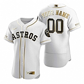 Houston Astros Customized Nike White Stitched MLB Flex Base Golden Edition Jersey,baseball caps,new era cap wholesale,wholesale hats
